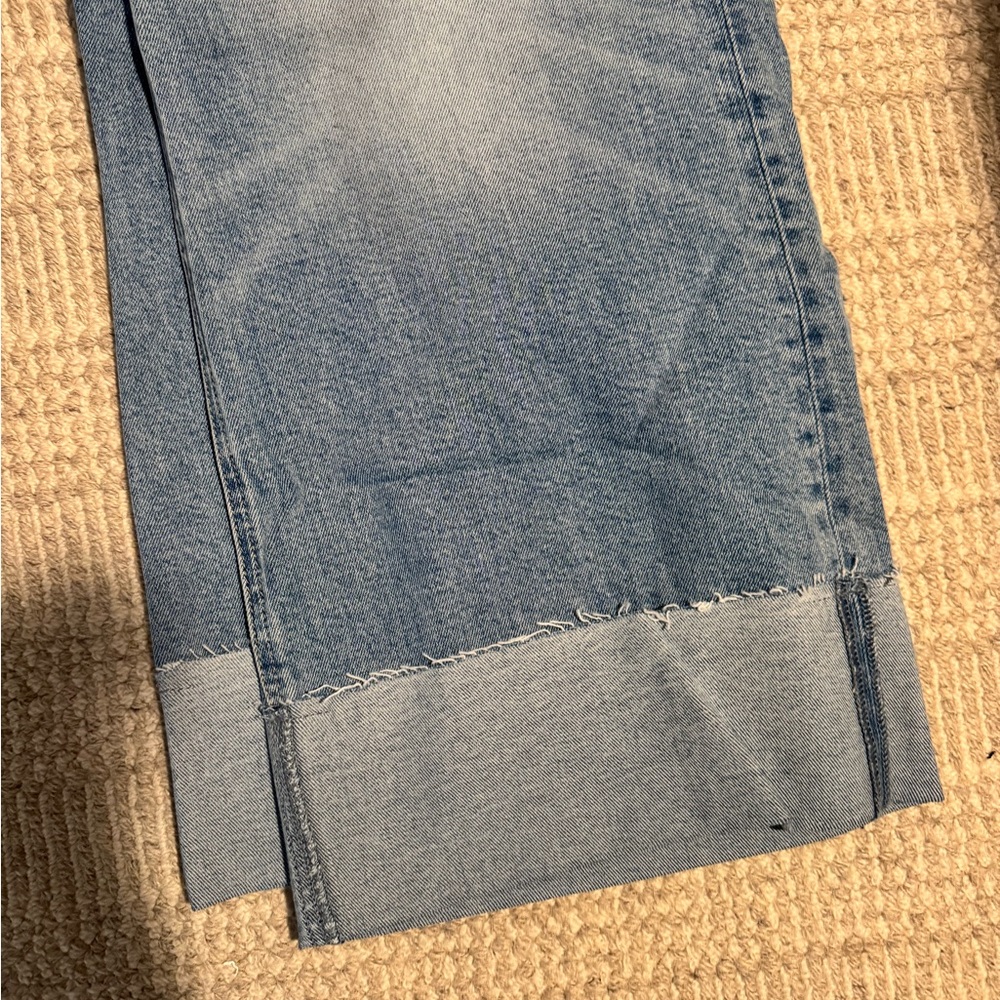 pistola Light Wash Wide Leg Crop Jeans in Snowcat - Picture 6 of 9